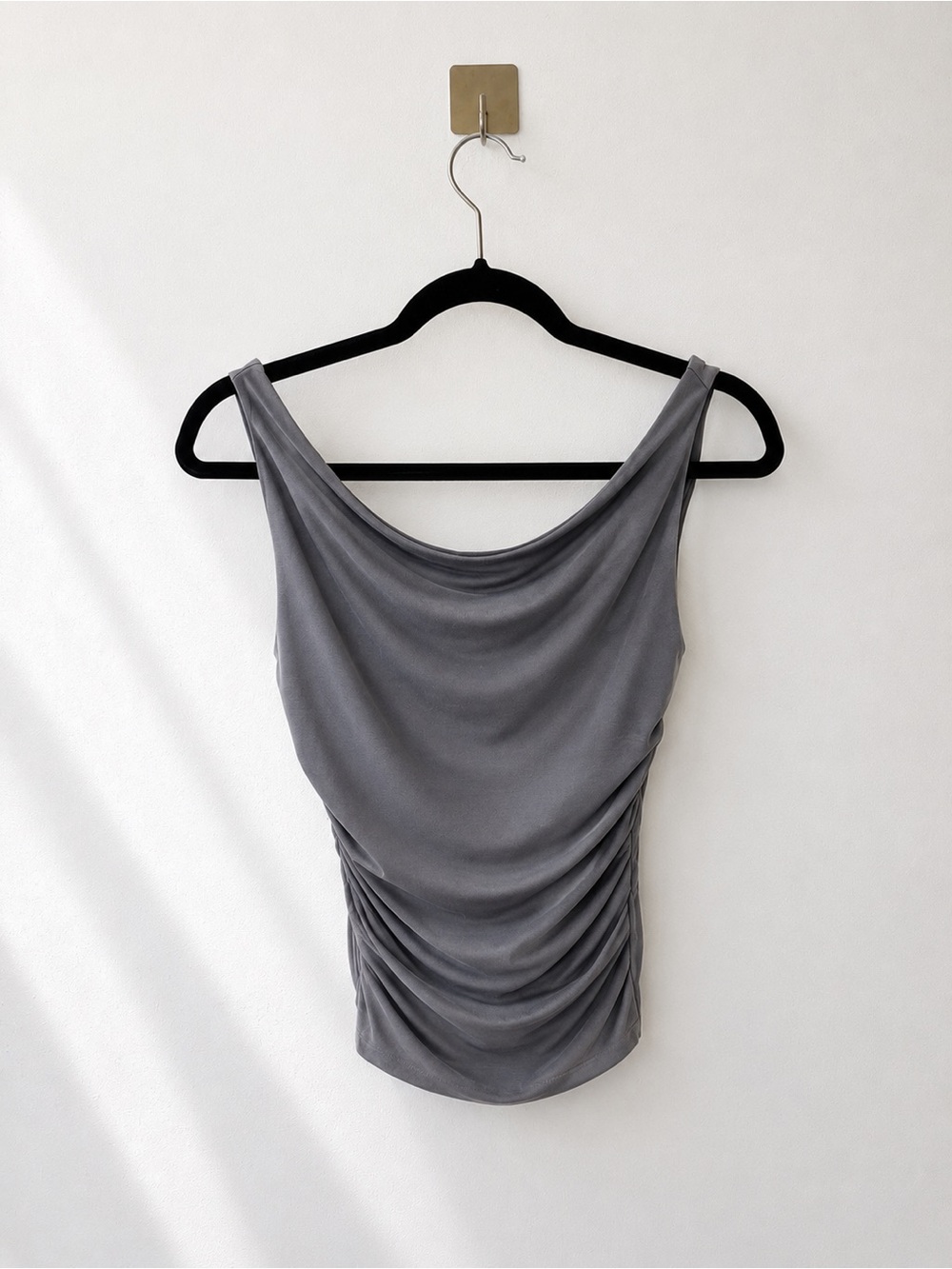 Aritzia Wilfred Contour Grey Cowl Neck Tank Top